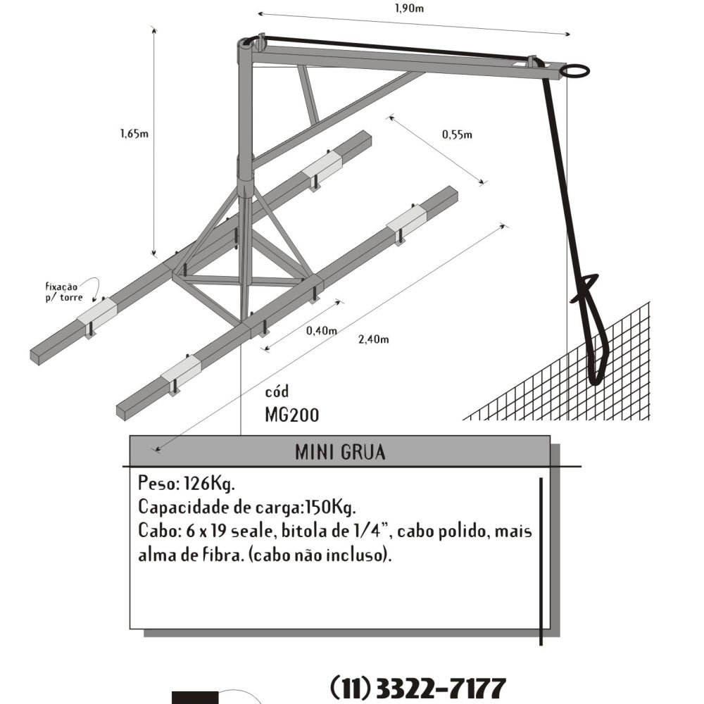 Mini Grua para Telas e Ferros